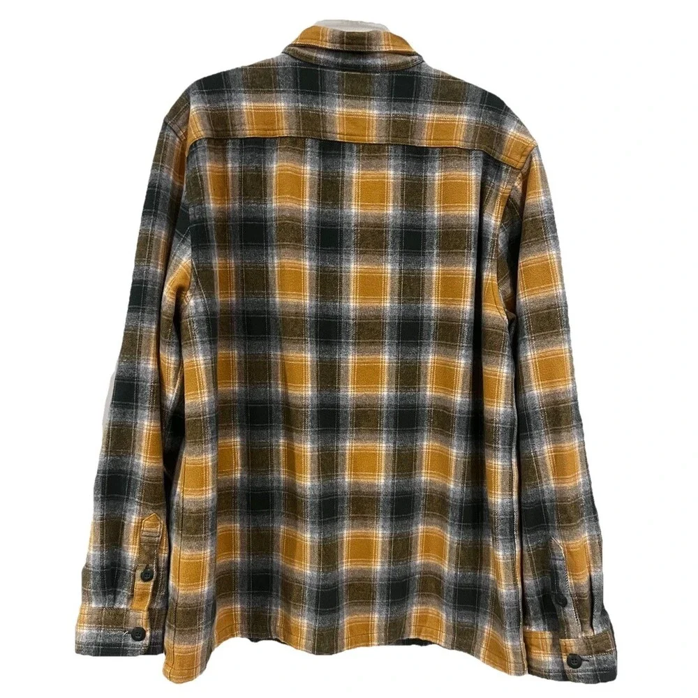 NWOT Vans Pemberton Heavy Shirt Jacket Flannel Plaid Shacket Large Yellow Gray
